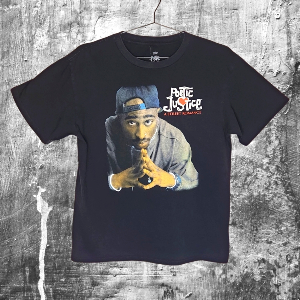 Poetic Justice Tupac Shakur Shirt Mens Size Large Black graphic‎ T-Shirt